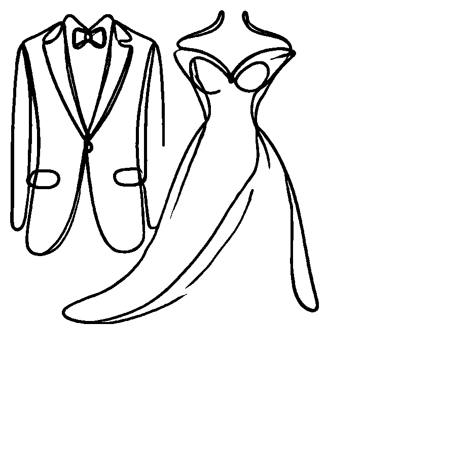 Boceto de traje y vestido